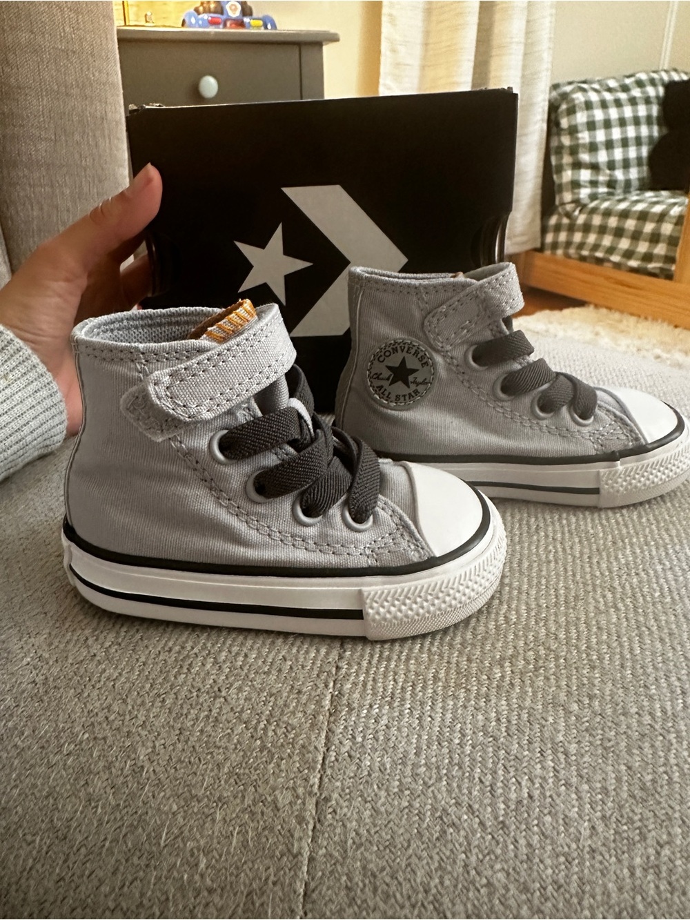 Converse Kids' Light Gray High-Top Sneakers